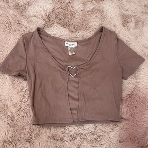 Mauve Ribbed Crop Top